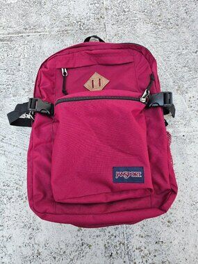 Jansport Backpack Burgundy Main Campus Laptop Bag Travel Bag Front Organizer